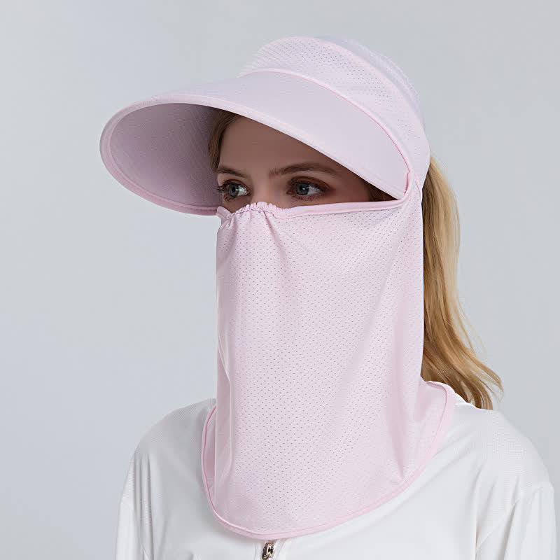 2 gorras de malla con visera para el sol con cola de caballo y solapa extraíble para mujer