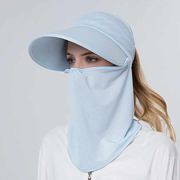 2 gorras de malla con visera para el sol con cola de caballo y solapa extraíble para mujer