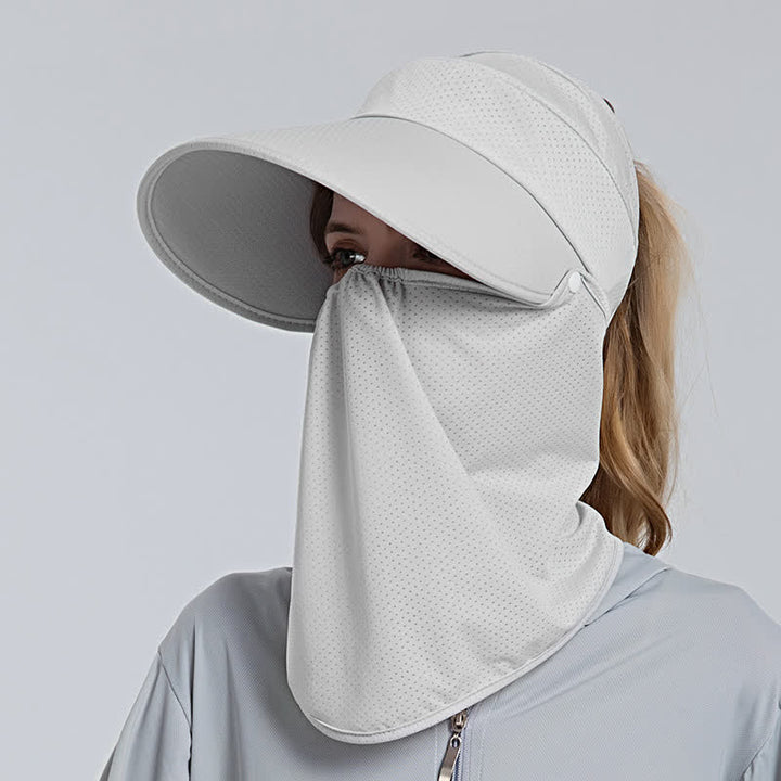 2 gorras de malla con visera para el sol con cola de caballo y solapa extraíble para mujer