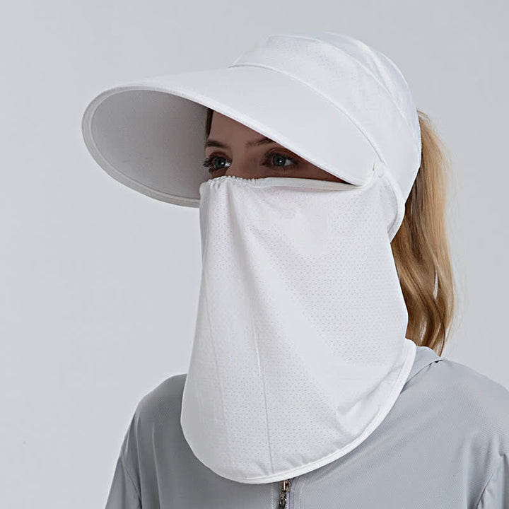2 gorras de malla con visera para el sol con cola de caballo y solapa extraíble para mujer
