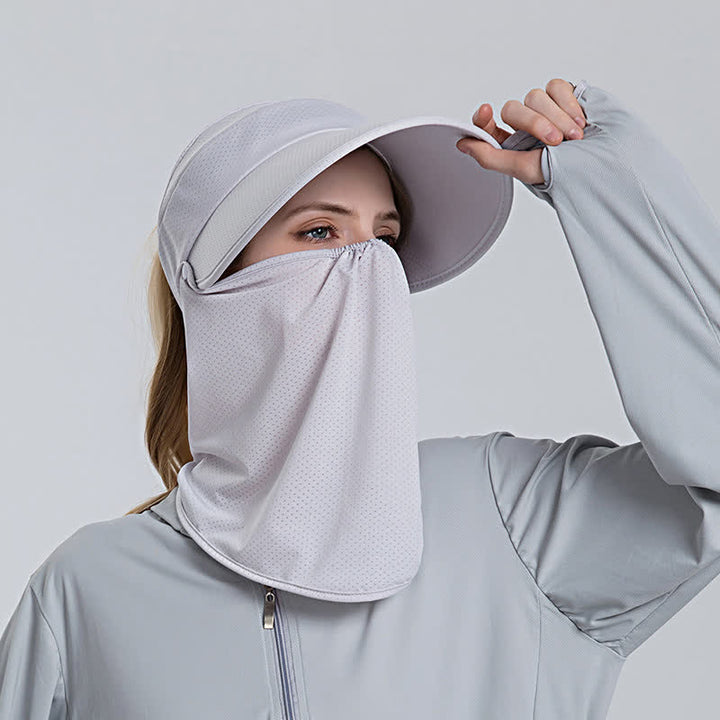 2 gorras de malla con visera para el sol con cola de caballo y solapa extraíble para mujer