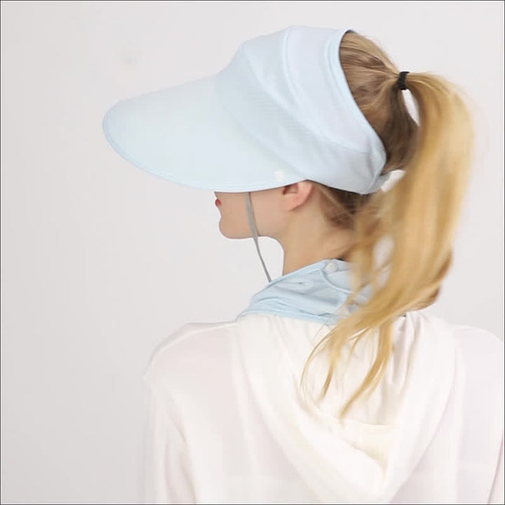 2 gorras de malla con visera para el sol con cola de caballo y solapa extraíble para mujer