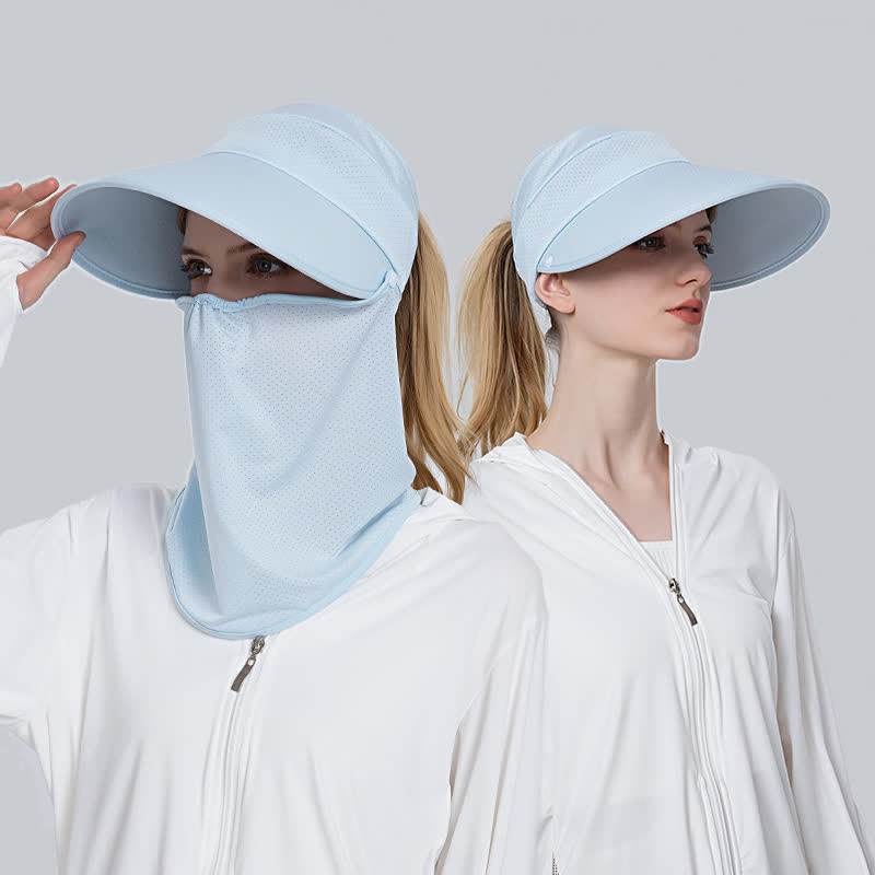 2 gorras de malla con visera para el sol con cola de caballo y solapa extraíble para mujer