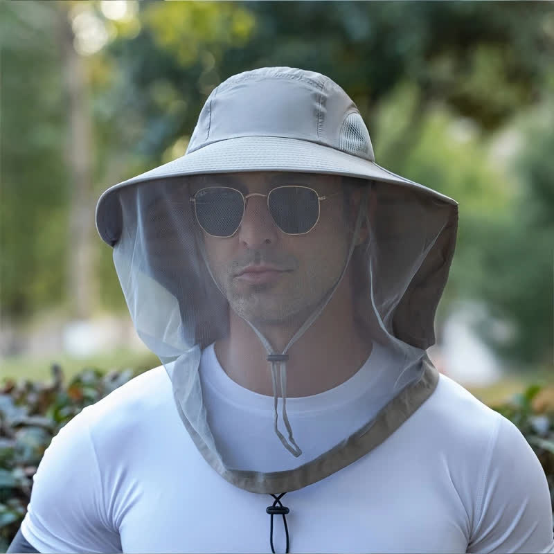 Sombrero de pescador unisex antimosquitos e insectos con protección de malla de velo