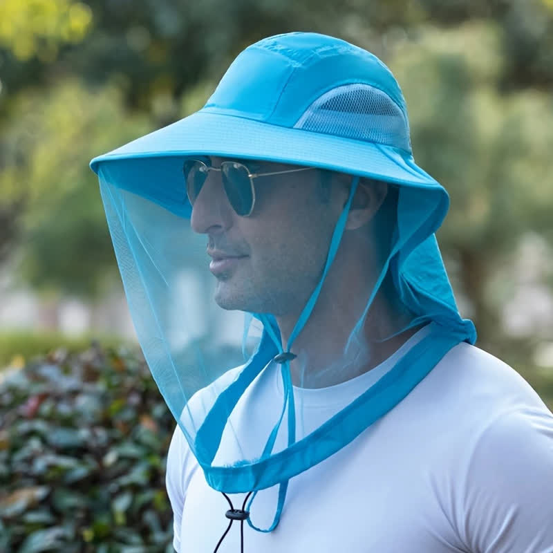 Sombrero de pescador unisex antimosquitos e insectos con protección de malla de velo