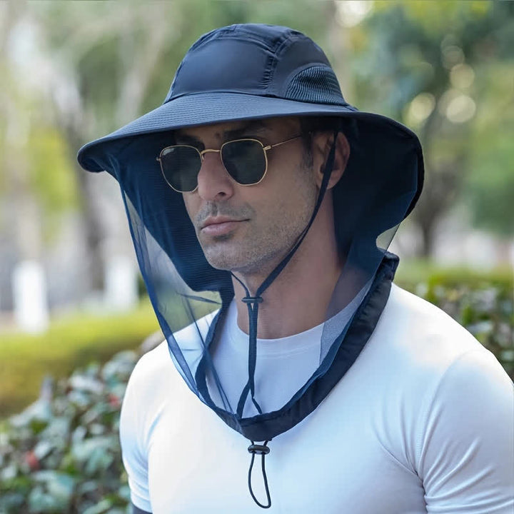 Sombrero de pescador unisex antimosquitos e insectos con protección de malla de velo