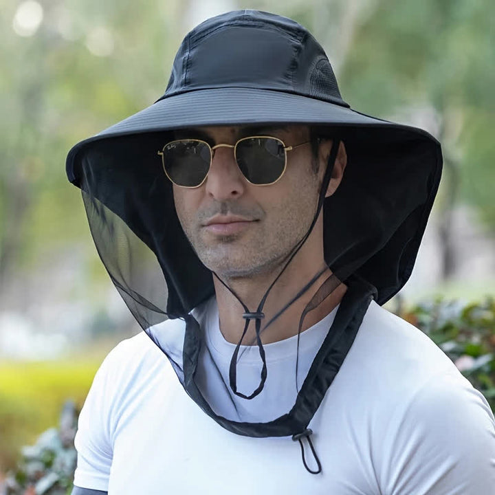 Sombrero de pescador unisex antimosquitos e insectos con protección de malla de velo