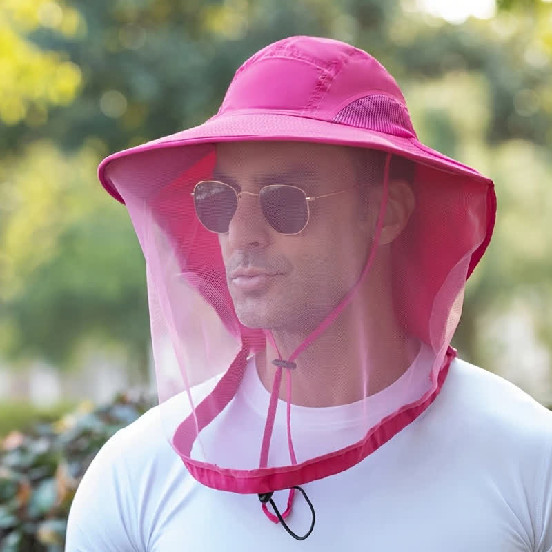 Sombrero de pescador unisex antimosquitos e insectos con protección de malla de velo