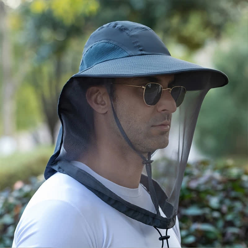 Sombrero de pescador unisex antimosquitos e insectos con protección de malla de velo