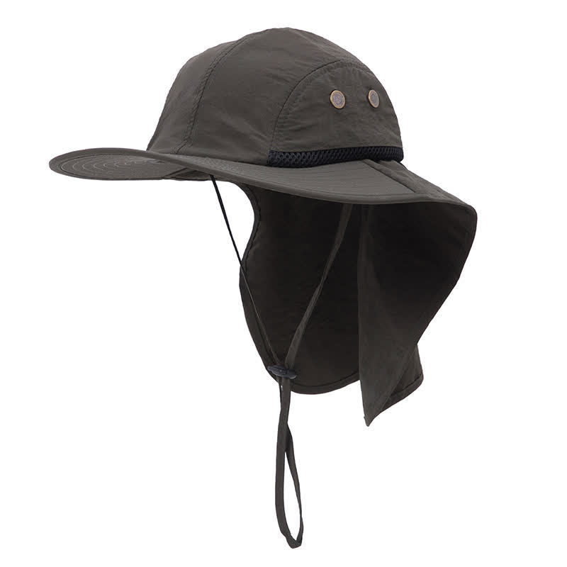 Sombrero tipo pescador de ala ancha con protección solar y solapa para el cuello