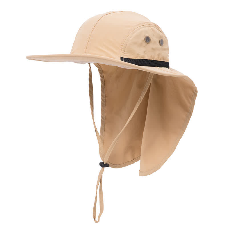 Sombrero tipo pescador de ala ancha con protección solar y solapa para el cuello