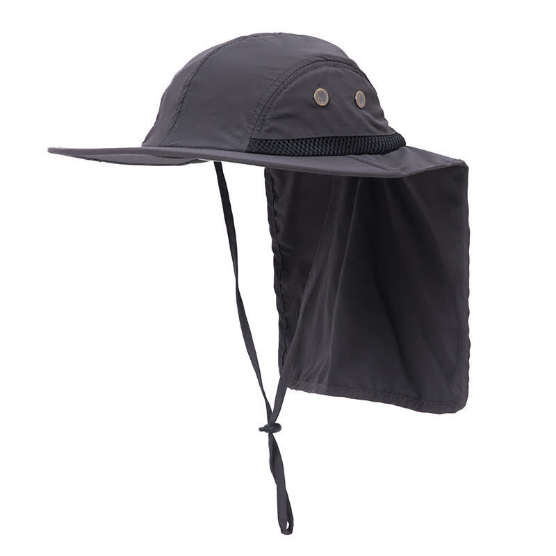 Sombrero tipo pescador de ala ancha con protección solar y solapa para el cuello