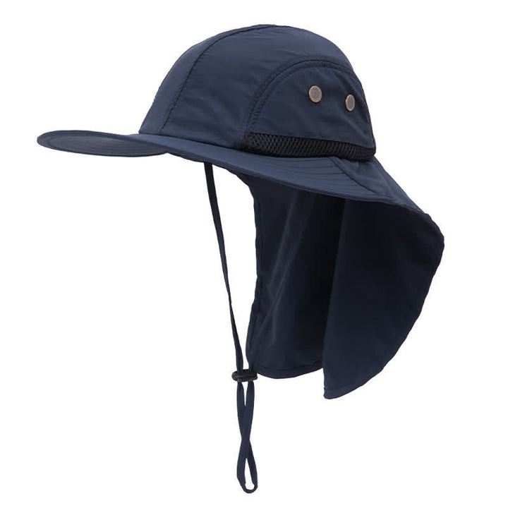Sombrero tipo pescador de ala ancha con protección solar y solapa para el cuello