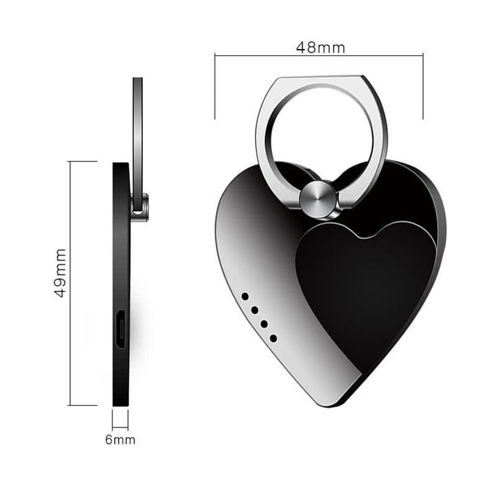 Encendedor eléctrico recargable con hebilla de anillo y soporte para teléfono con forma de corazón