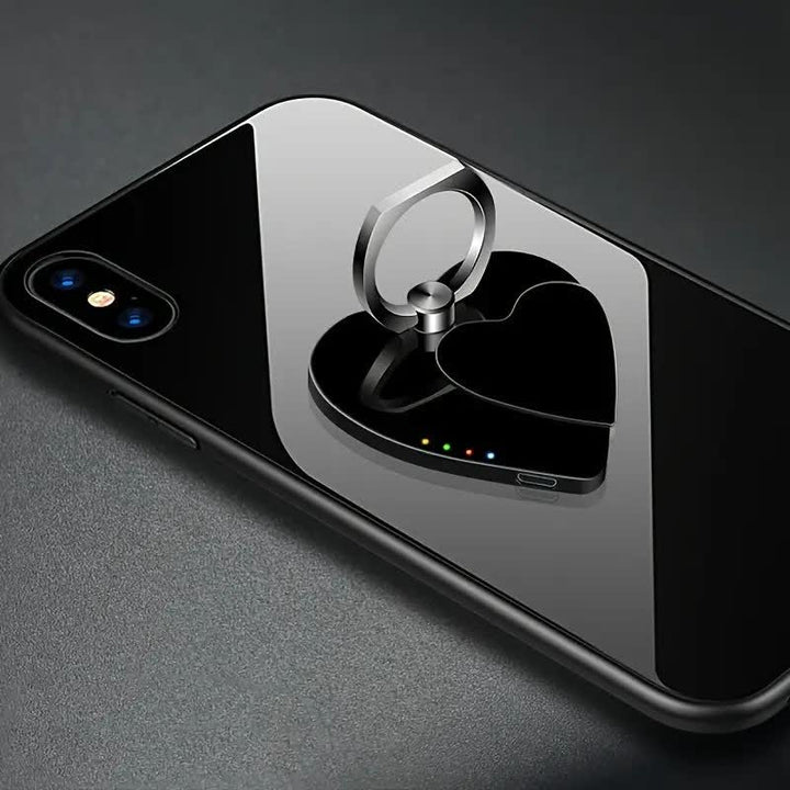 Encendedor eléctrico recargable con hebilla de anillo y soporte para teléfono con forma de corazón