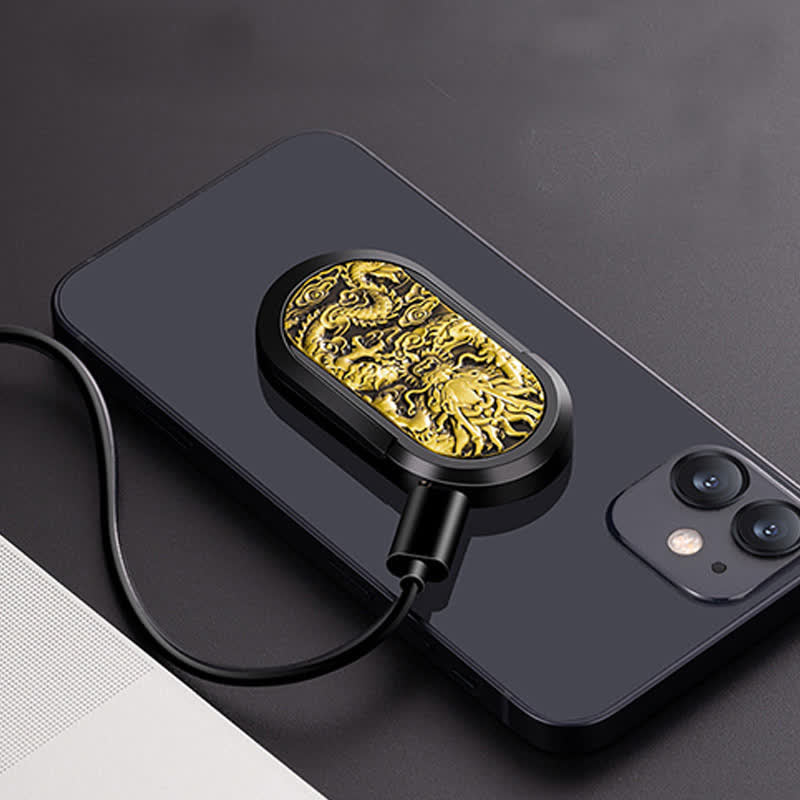 Soporte para teléfono con hebilla de anillo y encendedor eléctrico recargable Dragon Tiger