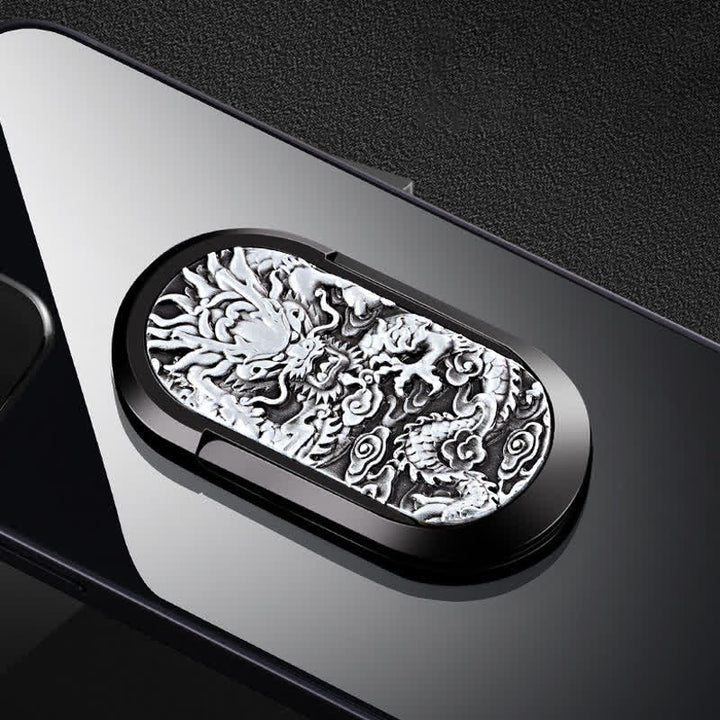 Soporte para teléfono con hebilla de anillo y encendedor eléctrico recargable Dragon Tiger