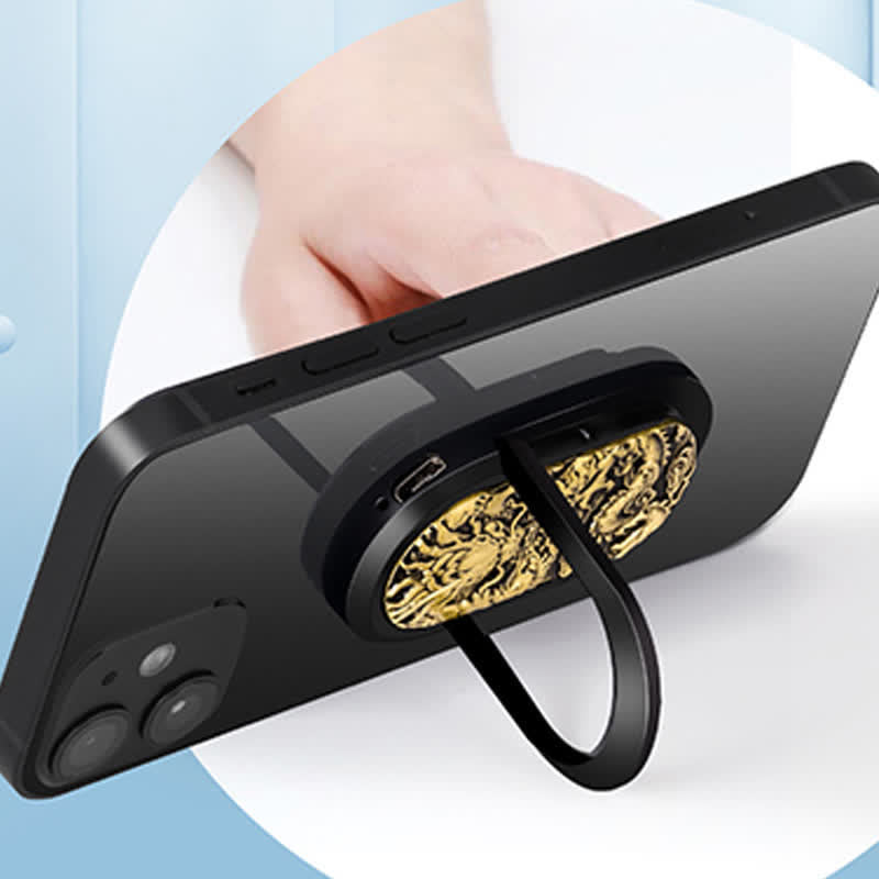 Soporte para teléfono con hebilla de anillo y encendedor eléctrico recargable Dragon Tiger