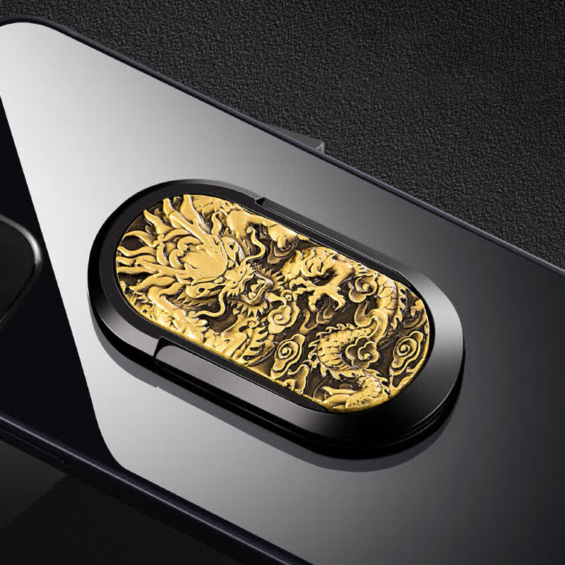 Soporte para teléfono con hebilla de anillo y encendedor eléctrico recargable Dragon Tiger
