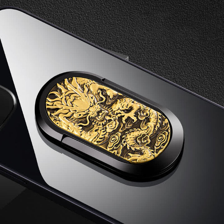 Soporte para teléfono con hebilla de anillo y encendedor eléctrico recargable Dragon Tiger
