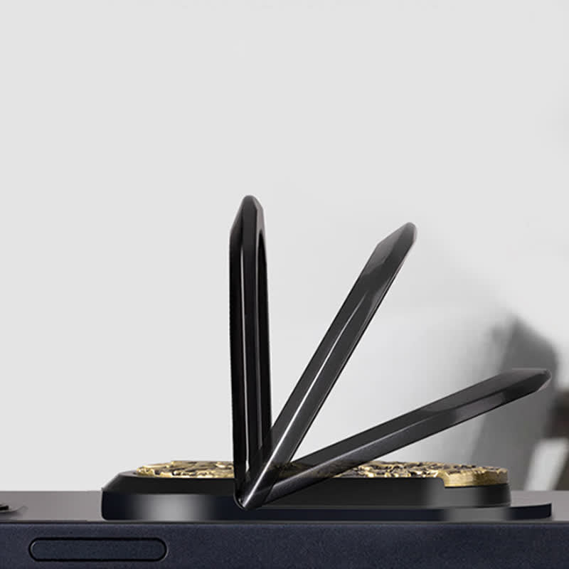 Soporte para teléfono con hebilla de anillo y encendedor eléctrico recargable Dragon Tiger