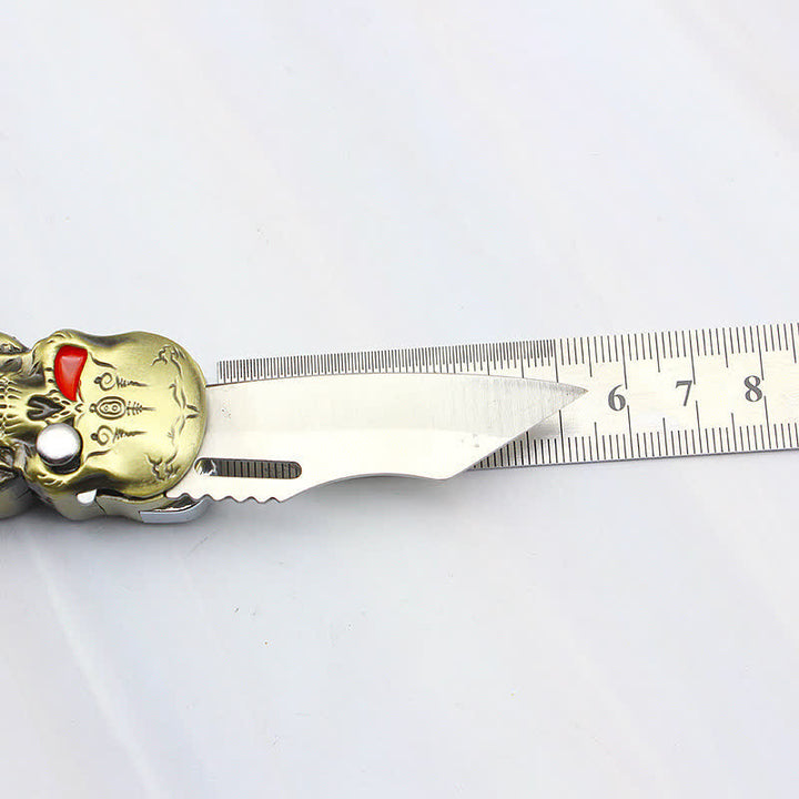 Encendedor de butano recargable con forma de calavera triple y cuchillo - image 11