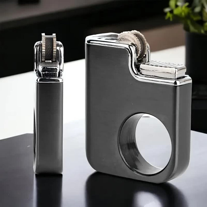 Encendedor de butano recargable con mango creativo en forma de anillo