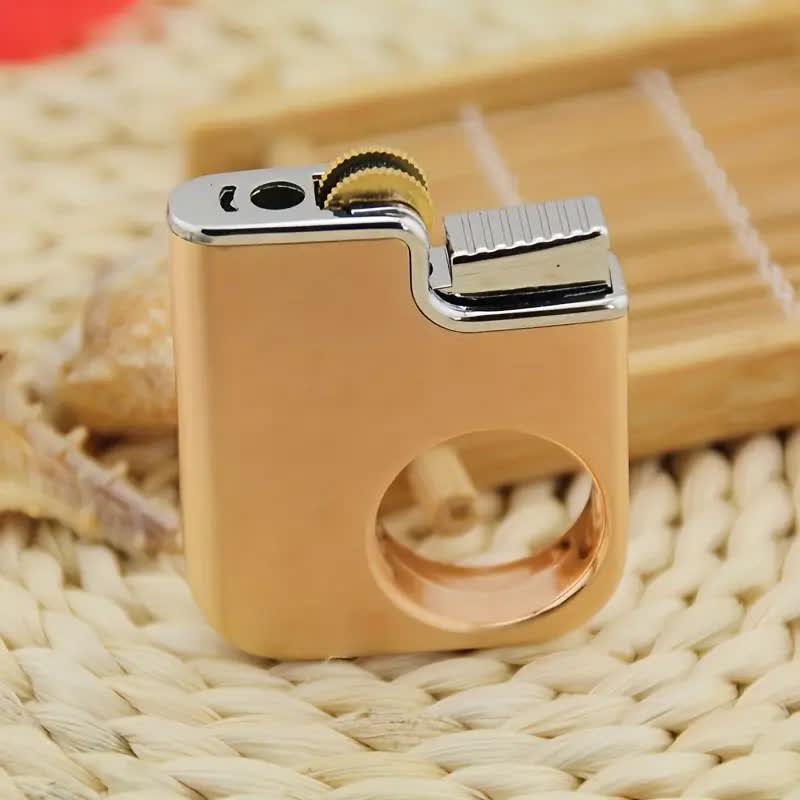 Encendedor de butano recargable con mango creativo en forma de anillo