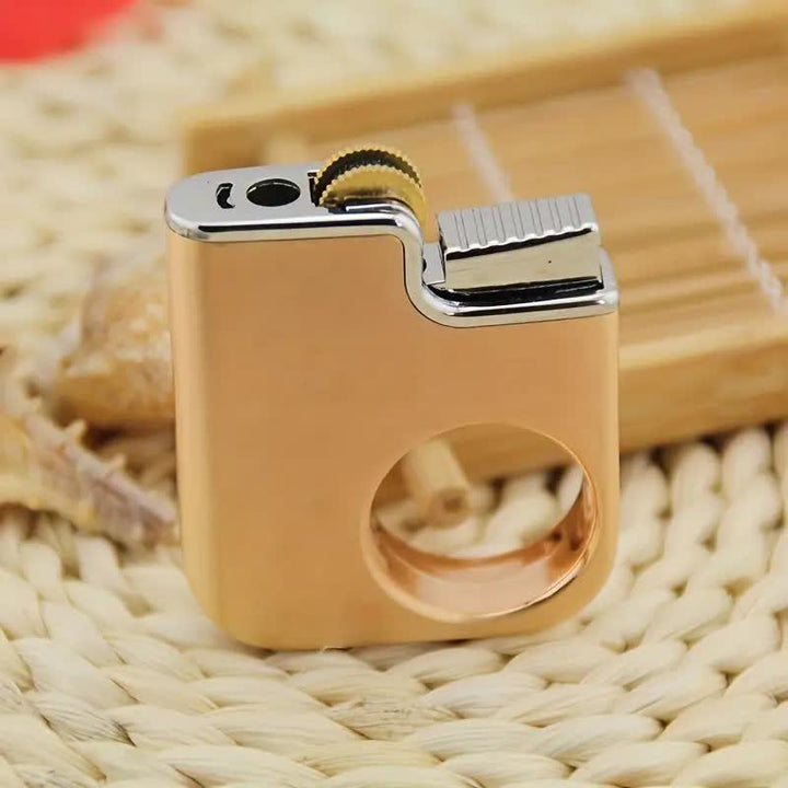 Encendedor de butano recargable con mango creativo en forma de anillo