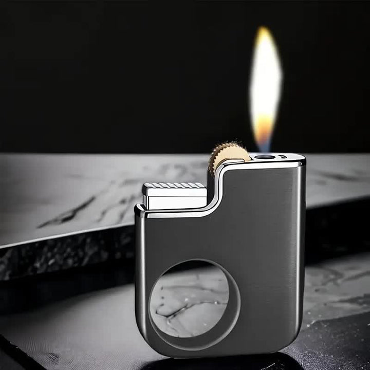 Encendedor de butano recargable con mango creativo en forma de anillo