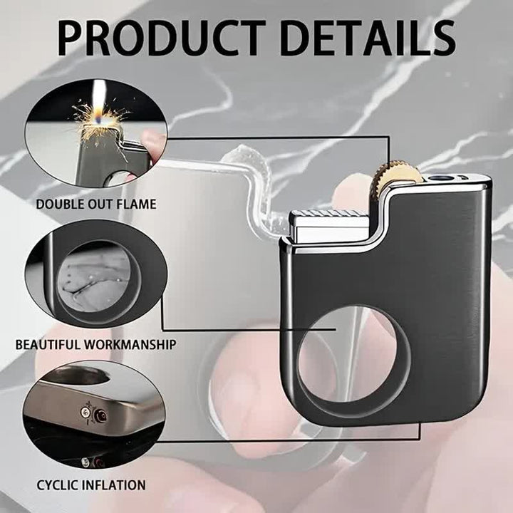 Encendedor de butano recargable con mango creativo en forma de anillo
