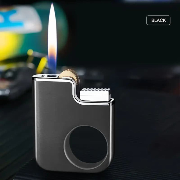 Encendedor de butano recargable con mango creativo en forma de anillo