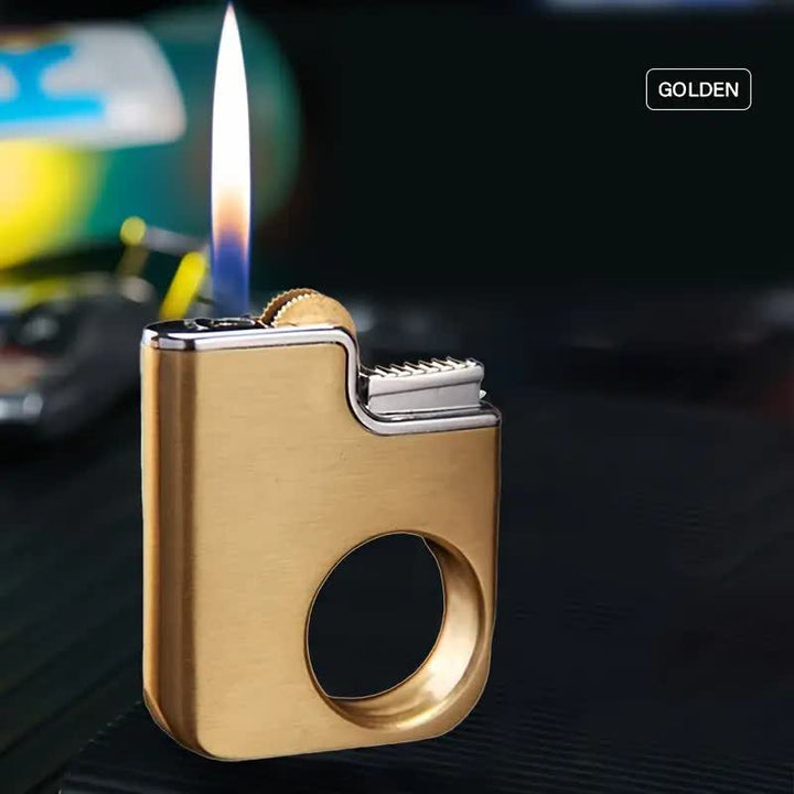Encendedor de butano recargable con mango creativo en forma de anillo