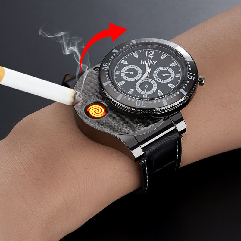 Encendedor de reloj eléctrico recargable funcional 2 en 1