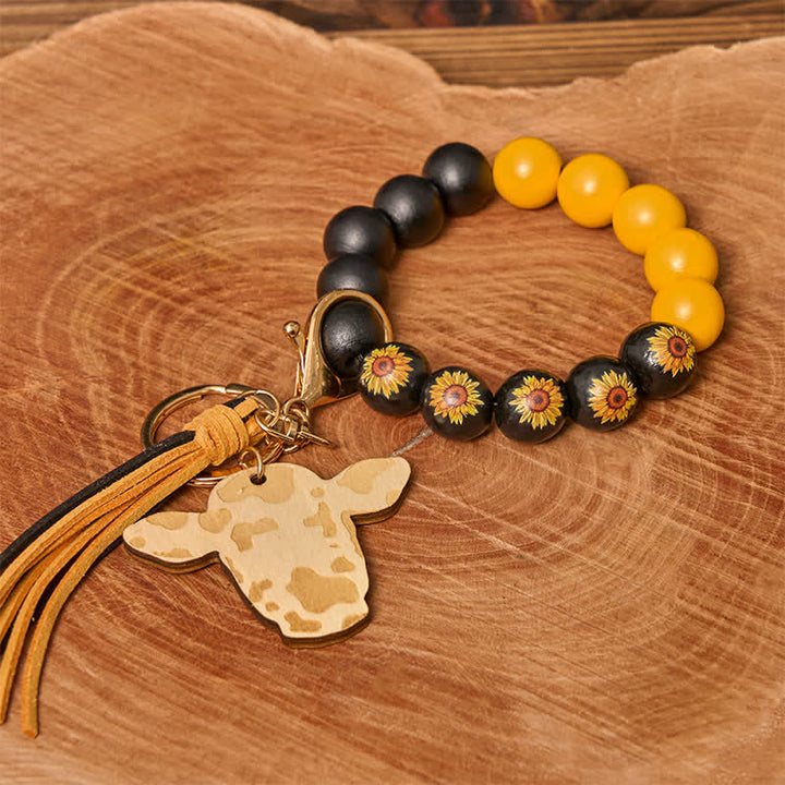 Conjunto de collar y pulsera con hebilla de cinturón y cuchillo oculto con temática de girasol