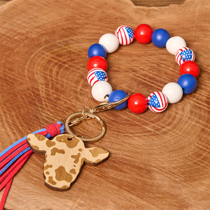 Conjunto de collar y pulsera con hebilla de cinturón y cuchillo oculto de estrella DIY con bandera estadounidense
