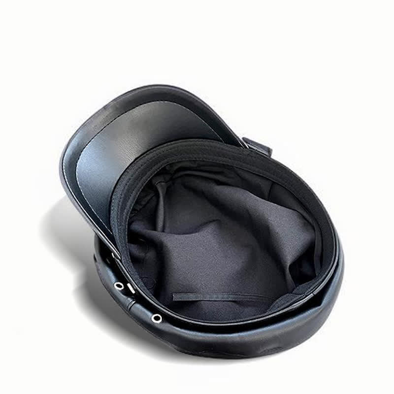 Boina de cuero unisex con tachuelas y calaveras de estilo oscuro