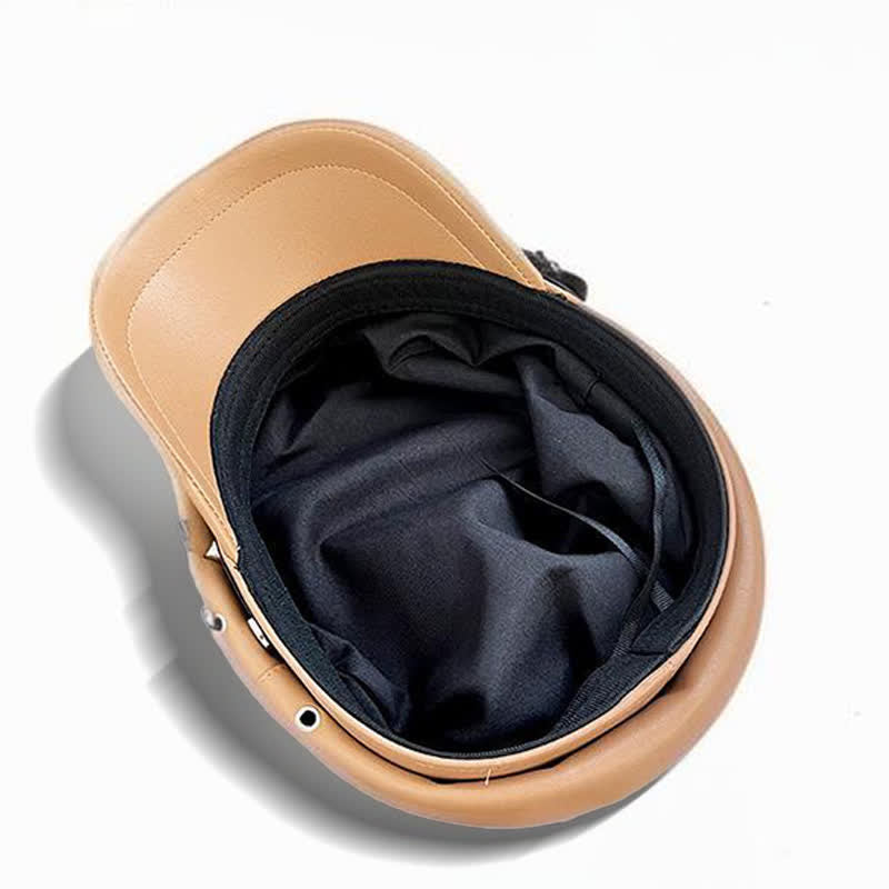 Boina de cuero unisex con tachuelas y calaveras de estilo oscuro