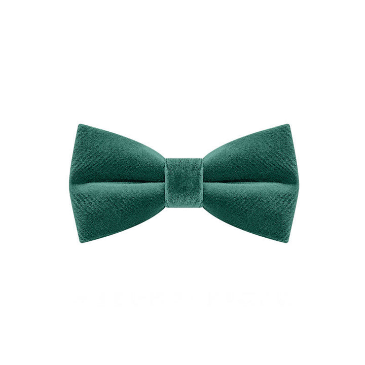 Pajarita de terciopelo de color verde esmeralda liso para hombre