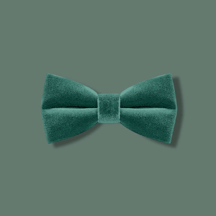 Pajarita de terciopelo de color verde esmeralda liso para hombre