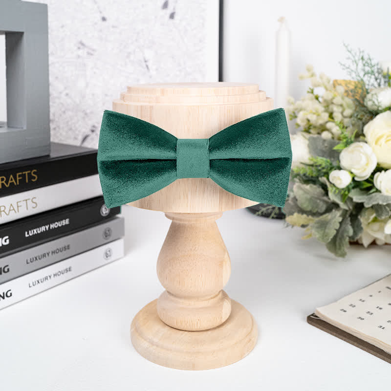 Pajarita de terciopelo de color verde esmeralda liso para hombre