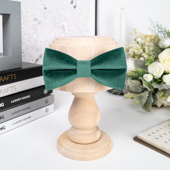 Pajarita de terciopelo de color verde esmeralda liso para hombre