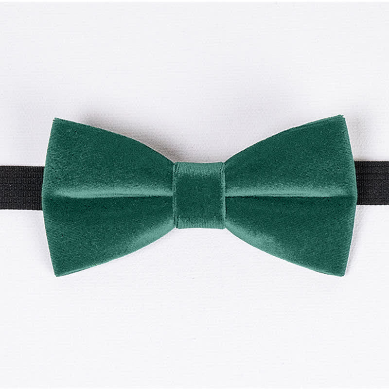 Pajarita de terciopelo de color verde esmeralda liso para hombre
