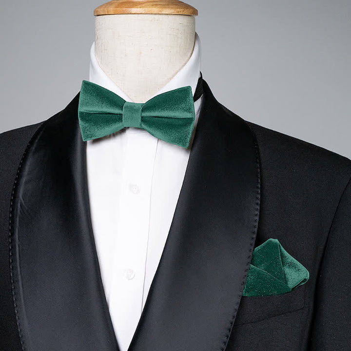 Pajarita de terciopelo de color verde esmeralda liso para hombre