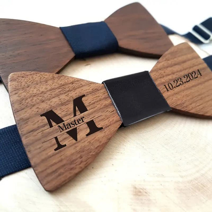 Pajarita de madera para boda con nombre personalizado grabado para hombre - image 5