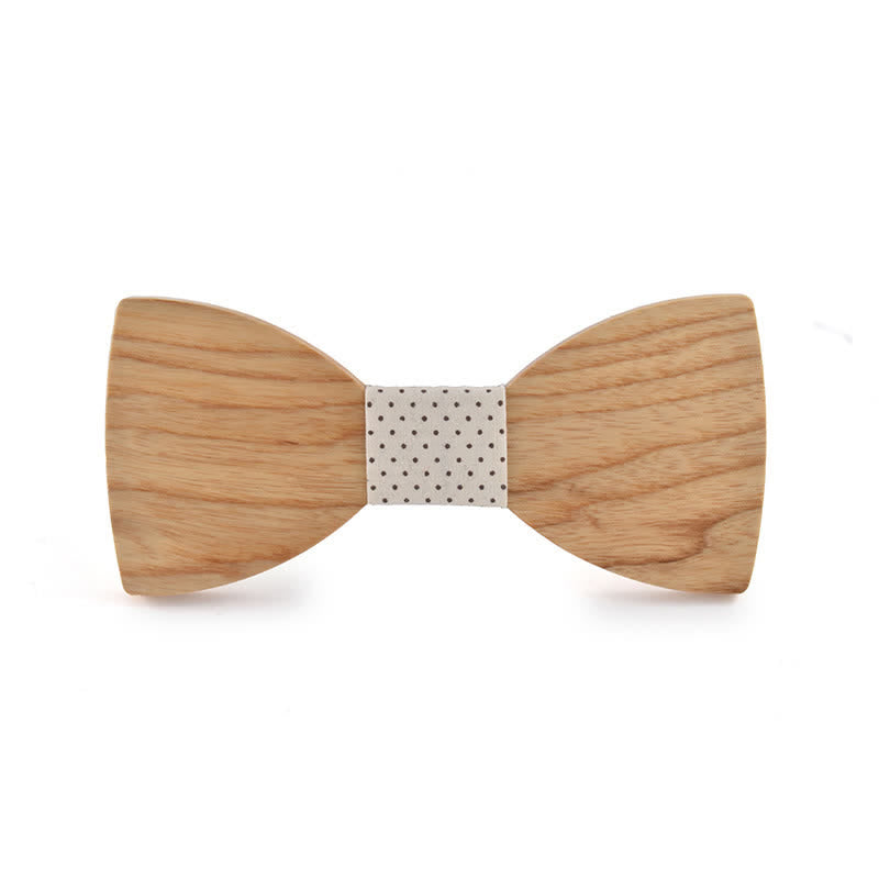 Pajarita de madera para boda con nombre personalizado grabado para hombre - Madera de fresno blanco - Estilo #2 - image 20