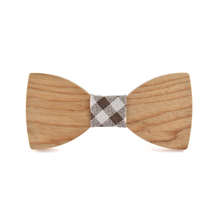 Pajarita de madera para boda con nombre personalizado grabado para hombre - Madera de fresno blanco - Estilo #3 - image 21