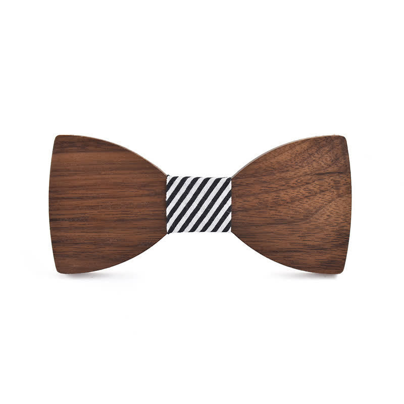 Pajarita de madera para boda con nombre personalizado grabado para hombre - Nogal negro - Estilo #3 - image 8