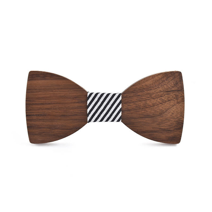 Pajarita de madera para boda con nombre personalizado grabado para hombre - Nogal negro - Estilo #3 - image 8