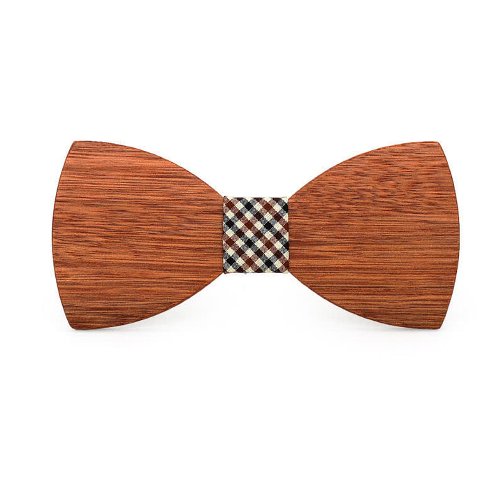 Pajarita de boda de madera de begonia grabada con nombre personalizado para hombre